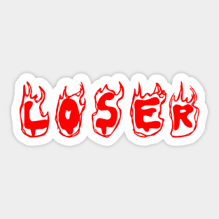 Loser red flames Sticker